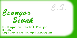 csongor sivak business card